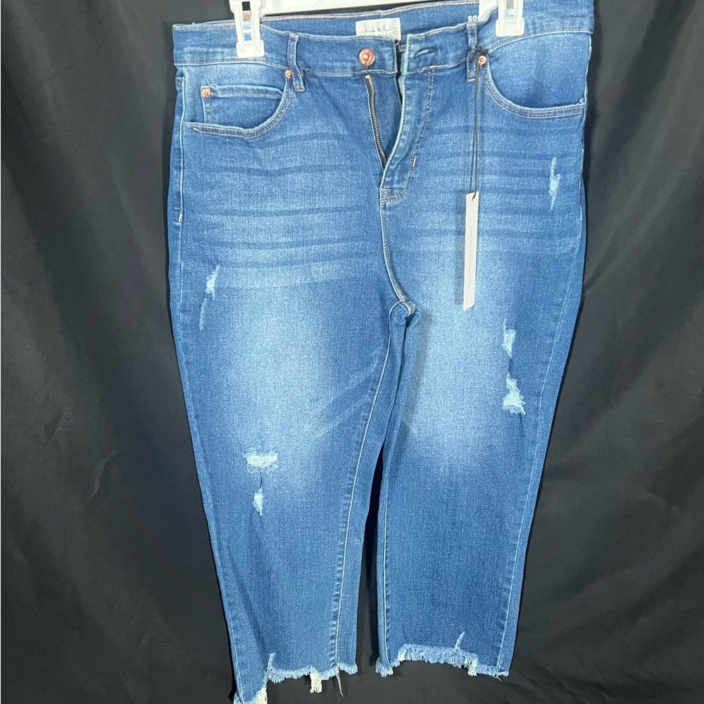 Nicole Miller Distressed Blue Ankle Jeans